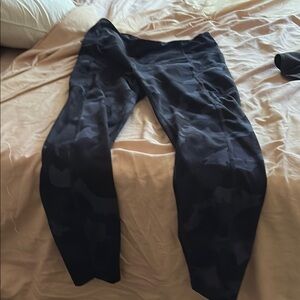 Yogalicious Black and Blue Camo Leggings Comfortable Full-Length Pants
